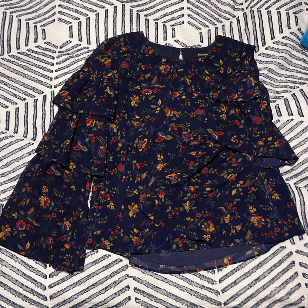 Madewell Fluttery Sleeve Floral Top XS